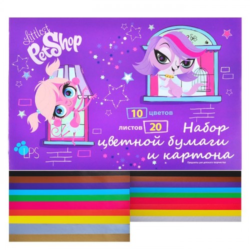 Бумага и картон цв 10цв 20л(4мет) Littlest Pet Shop 200*290 клей Игр набор д/дет тв