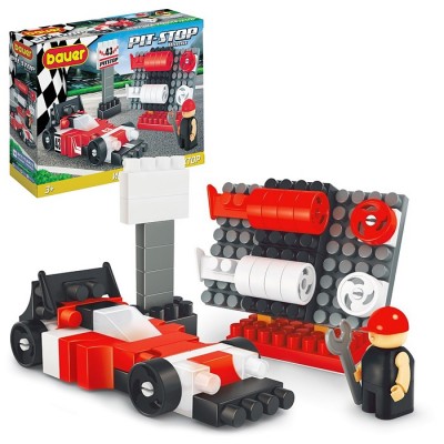 Конструктор 819 Набор с гон. машиной сменными колесами и спойлерами в коробке 