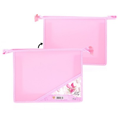 Папка для тетрадей А5 молния сверху, пластик, с уголком 