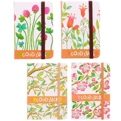 Блокнот А6, 96 л., Весеннее настроение, на резинке, ассорти 4 дизайна