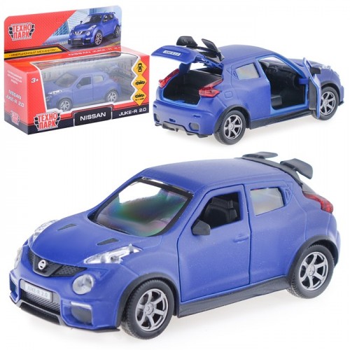 Машина металл. Nissan Juke-R 2.0 SOFT, 12 см, (двер, багаж, синий) инерц, в коробке