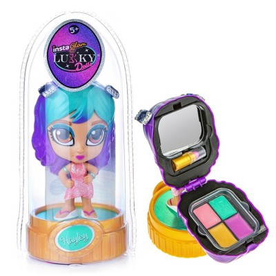 Instaglam Lukky Doll кукла Хэйли 12 см с 2 аппликаторами и косметикой внутри:2 тени д.век,2 блеск д.губ,помада,кор.ПВХ