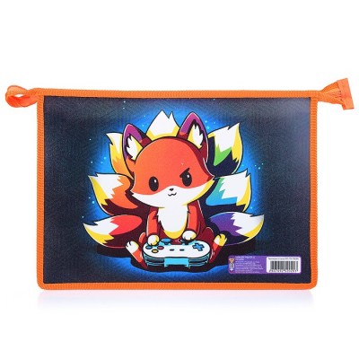 Папка для труда А4 пластиковая, молния сверху с дизайном 