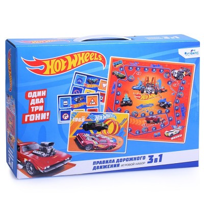 Обучающий набор 3в1 ПДД. Hot wheels