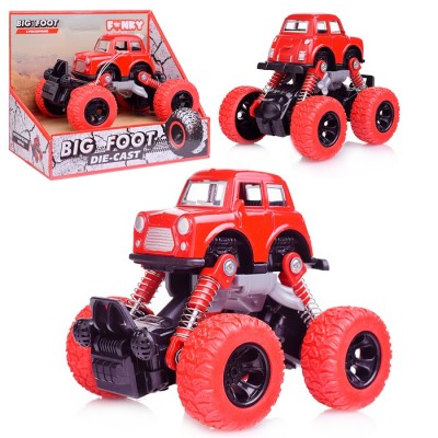 Машинка die-cast, инерционный механизм, рессоры, красная, 1:46