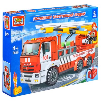 Конструктор Камаз: Пожарная машина (поливает водой) (132дет.)