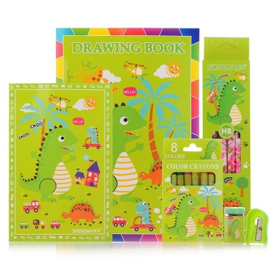 Набор канцелярский HAPPY DAY, в комплекте: блокнот с линованным внутренним блоком, блокнот с нелинованным внутренним блоком, набор чернографитных карандашей (НВ), точилка, ластик, 8 восковых м