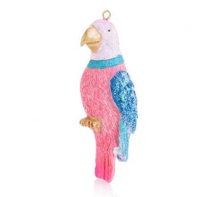 Новогоднее подвесное украшение Попугай из полирезины