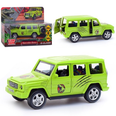 Машина металл Mercedes-Benz G-Class Динозавры, 12 см, (отк., двер, багаж,) инер, в коробке