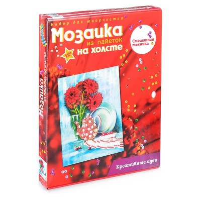 Мозаика из пайеток на холсте 
