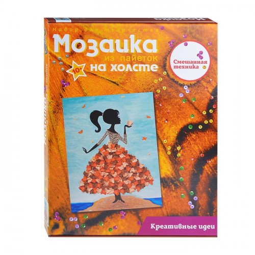 Мозаика из пайеток на холсте 