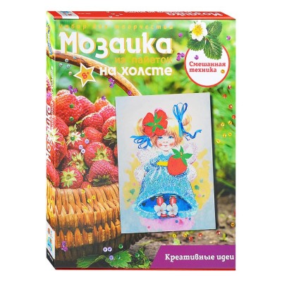 Мозаика из пайеток на холсте 